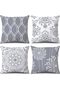 4 Pack Decorative Throw Pillow Covers, 18x18 Grey and White Modern Simple Square Pillow Cas