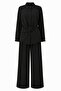 Black Gold Buttoned Design Shirt and Trousers Set - 8856