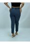 Plus Size Akar Fabric Mom Elastic High Waist Lace-Up Cuff Button Detailed Women's Trousers - 5