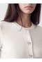 Xside White Crew Neck Women's Knitwear Cardigan - 3