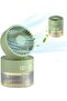 USB desktop fan with mist function, portable mist fan with 350ml water tank (green)