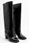 Maria Black Boots with Dust Cover Detail and Detachable Apparatus, Heeled, Pointed Toe, Zippered Women's Shoes - 6