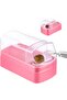 Nail drill bit box 30-hole pink dustproof organizer.