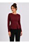 Women's Waist-Slit Flounce Long Sleeve Blouse