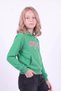 Girl's Printed Kangaroo Pocket Long Sleeve Hooded Sweatshirt