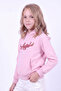 Girl's Printed Kangaroo Pocket Long Sleeve Hooded Sweatshirt - 2