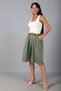 Women's Elastic Waist Pocketed Knee Length Bermuda Italian Cotton Shorts - 3
