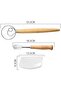 5 PCS Danish Dough Whisk, Stainless Steel Bench Scraper, Bread Scoring Tool with Beech Woo - 2