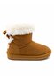Girl's Tan Fur Bowknot Genuine Suede Leather Boots Ten