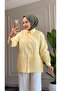6470 - Stylish Comfortable Skirt and Sleeve Cuff Pattern Detailed Woven Soft Fabric Women's Poplin Shirt - 6