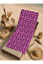 Pink Black Leopard Patterned 70X150 Beach Towel - Cotton Bath Towel - 5