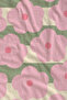 Pink Green Retro Large Floral Pattern 70X150 Beach Towel - Digital Printed Fade-Resistant Bath Towel - 2