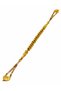 Gold-Looking Oval Cut Zaza Prayer Beads – Metal Prayer Beads with Leaf Tassels - 6