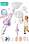7PCS Bubble Wands Set, Kids' Bubble Machine, Elastic Bubble Fog Wand, Magic Bubble Maker with Elastic Smoke Effect, Outdoor Toys for Toddlers and Kids, Interactive Bubbles, Colorful Lights