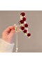 Hanging Pearl and Stone Rose Design Hairpin 11 cm - 2