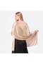 Women's satin shawl apricot pink 65x220cm elegant evening/party. - 2