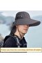 Dark grey outdoor sun hat with neck protection and breathable design - mesh, adjustable, UV - 2