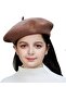 Kids' wool beret - classic and stylish solid color for babies girls brown