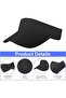 Women's sun hat black adjustable breathable unisex golf/tennis. - 2