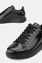 Men's Black Genuine Natural Leather Eva Sole Lace-Up Shoes - 3