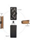 Women's apricot leather horizontal zipper mid-length leaf wallet. - 4
