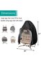 Patio chair cover with zipper, large rattan 200*230CM, waterproof, sturdy and durable outdoor windproof hanging green. - 3
