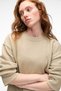 Esme Women's Oversize Round Neck, Sleeve and Hem Cuff Stone Color Sweatshirt