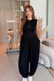Comfortable Black Shalwar Jumpsuit with Waist Detail - 8