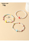 Pack of 3 Multi-Color Mushroom and Pearl Beaded Bracelet - 4
