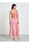 Dark Pink Solid Ruffled Trims Mesh Babydoll - 4