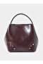Coffee Brown Patent Crossbody Bag with Pouch - 5