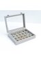 Jewelry box 24 compartments transparent lid blue 20x15x5cm. - 2