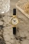 Boffy Women's Wristwatch Black Leather Band Gold Case Minimal Vintage Design Roman Numeral Elegant Classic Women's Watch - 4