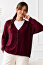 Buttoned Cardigan N511 Claret Red - 2