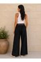 Women's Original Italian Belted Embossed Patterned Cotton Trousers 42-48 - 2