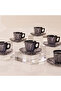 Crystal Cut Decor Glass Cup Set / Double Coffee - Tea Set