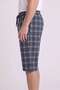 Men's Navy Blue Plaid Pattern Combed Modal Capri - 3