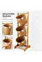 FFD 3-Tier Wooden Storage Rack with Handwoven Jute Baskets - Freestanding Organizer for Kitchen, Bathroom & Living Room - 4