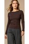 Women's Soft Texture Premium Quality Body-Conscious Boat Neck Tricot Blouse - 2