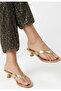 Rupa gold leather heeled slippers - 4