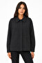 Women's Black Striped Regular Fit Jacket