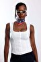 Ecru Front-Clasp Undershirt 261061 - 5