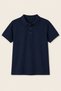 Unisex Navy Blue 100% Cotton Polo Collar Short Sleeve T-Shirt for Girls & Boys, Pack of 2 - 2