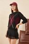 Women's Baklava Black Claret Red Sweater - 2