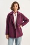 Women's Double-Breasted Collar Pocket Detailed Cashmere Purple Jacket - 2