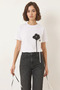 Women's Short Sleeve Cotton T-Shirt with Accessories White - 3