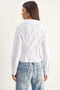 Women's Corset Detailed Back Tie Zippered White Shirt - 7