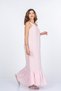 Women's Summer Pink Valeska Premium Muslin Fabric One-Shoulder Dress 50417 - 3