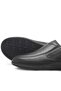 Black Leather Diabetic Anatomical Large Size Men's Shoes - 6