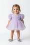 Le Mabelle Baby Girl Rose Appliqué Tulle Dress Lilac